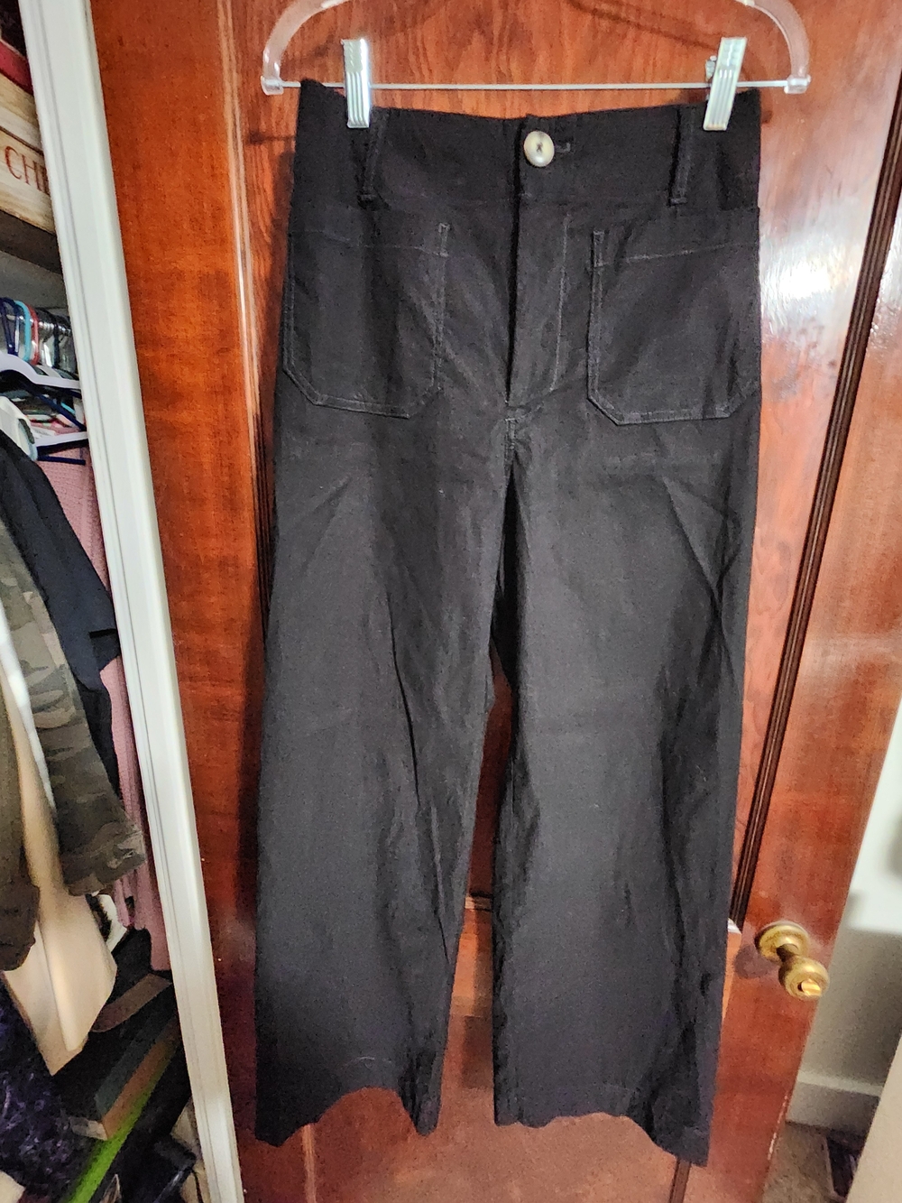 Anthropologie Maeve The Colette Full Length Wide Leg Pants Size 26 NWOT Black